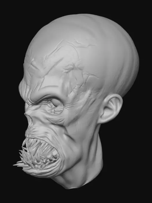 3D model for Pennywise skeleton man face