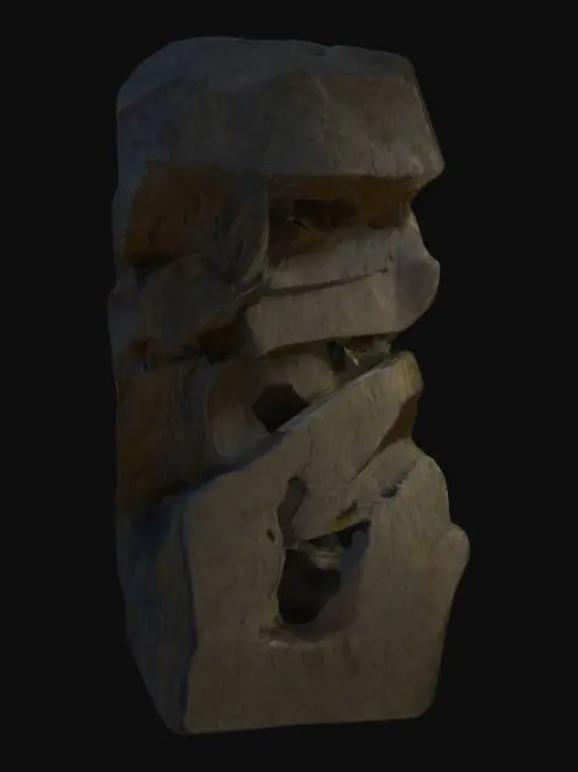 3D model for Eschers Realativity carved into a mountain side. Nvidia volumetric lighting. life-size, 5-meters tall.