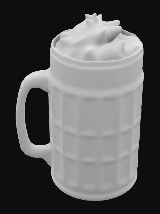 3D model for A frosted mug with a rootbeer float in it.