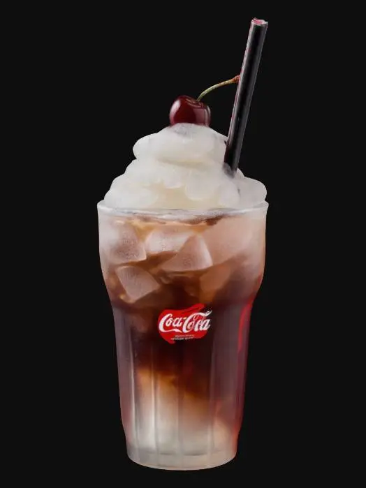 3D model for A frosted glass with a Coke-float in it.    Cherry on top, straw.