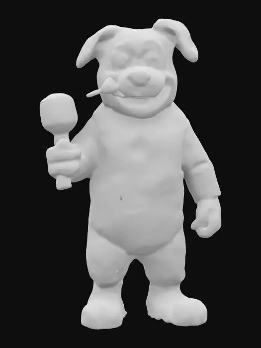 3D model for Make for me please a Rottweiler puppet named, Triumph the Insult Comic Dog. He always has a fake cigar in his mouth. He should be speaking into a microphone.