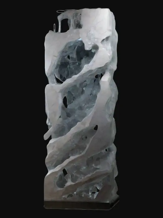 3D model for Eschers Realativity carved out of solid quartz. Nvidia volumetric lighting. life-size, 5-meters tall.