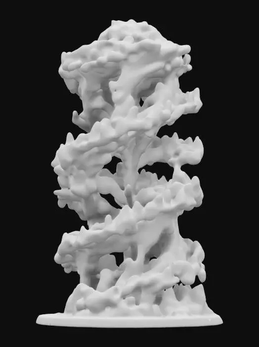 3D model for Eschers Realativity carved out of solid quartz. Nvidia volumetric lighting. life-size, 5-meters tall.