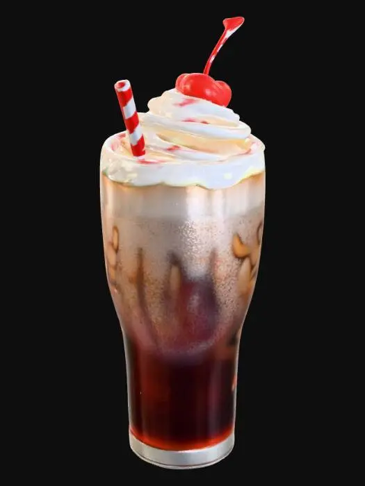 3D model for A frosted glass with a Coke-float in it.    Cherry on top, straw., #Christmas2025#