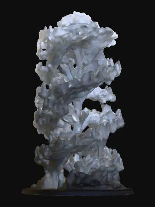 3D model for Eschers Realativity carved out of solid quartz. Nvidia volumetric lighting. life-size, 5-meters tall.