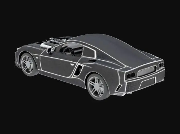 3D model for Futuristic Car Blueprint