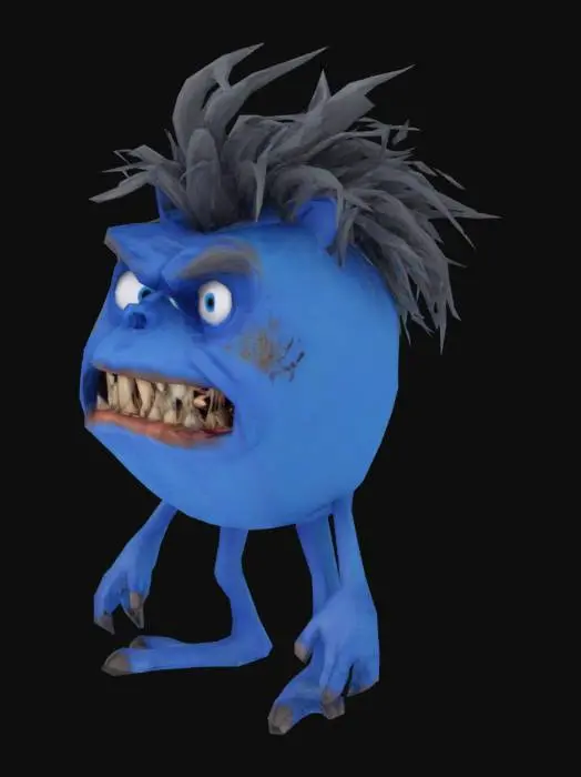 3D model for Negative character like blue circle and With normal feet and hands and big body With messy hair and teeth
Similar to a disease