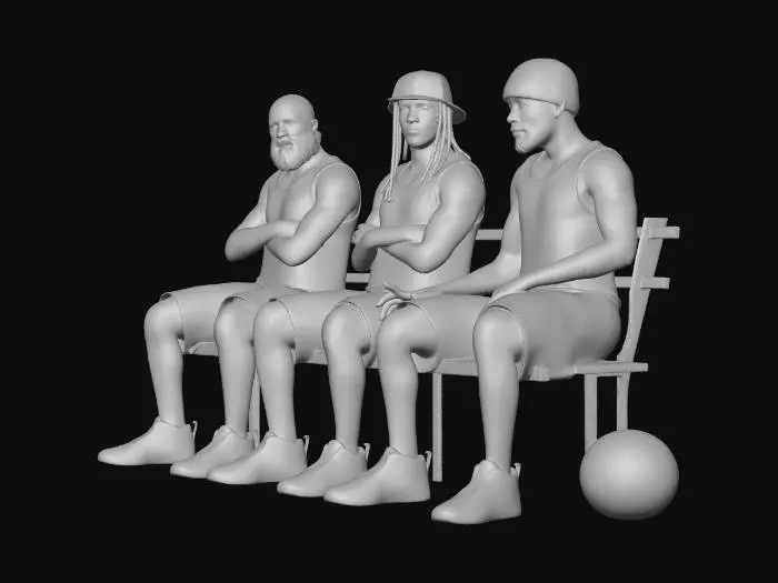 3D model for Three on a Bench