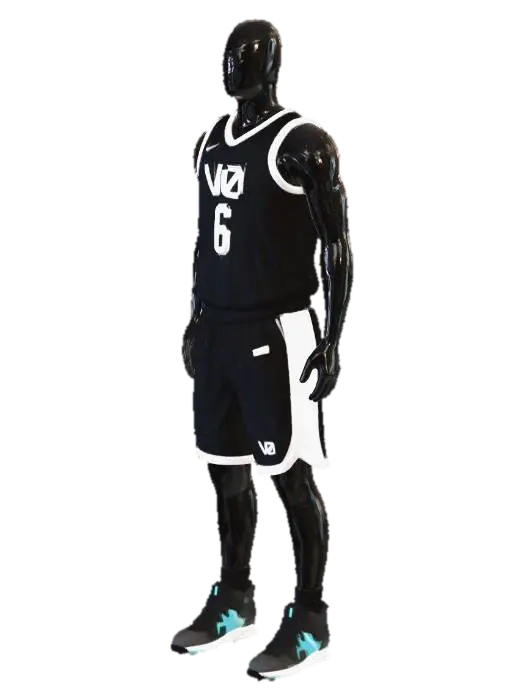 VO6 Black Basketball Uniform 3D model, vytvořený pomocí AI