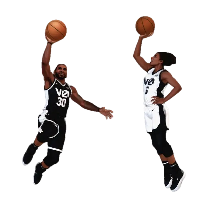 Dunking Duo - Basketball 3D model, vytvořený pomocí AI