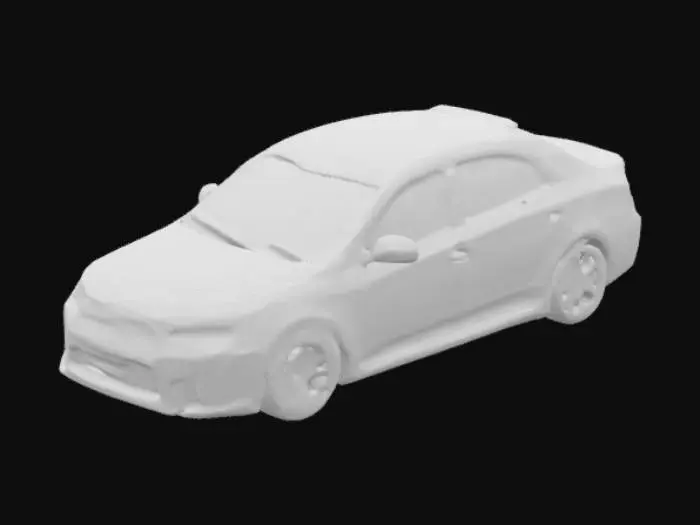 3D model for White Sedan Side View