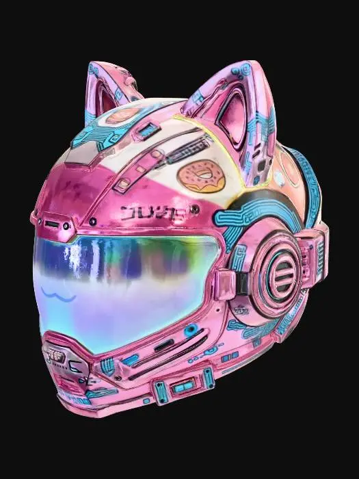 3D model for Cyber Cat Helmet