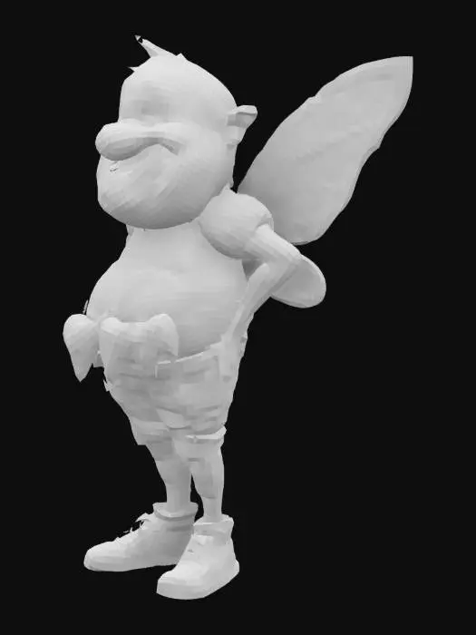 3D model for Жирная уродливая и смешная зубная фея мужик, в стиле cartoon low poly