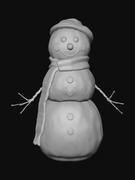 3D model for smiling snowman doll