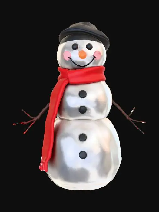 3D model for smiling snowman doll