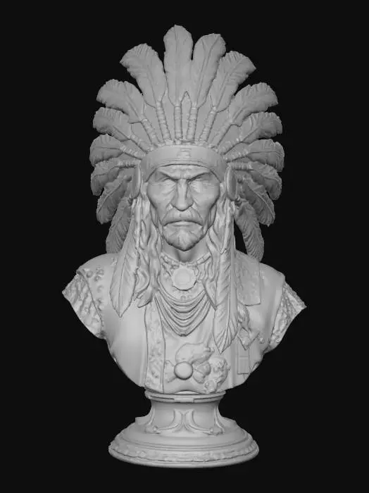 3D model for Indian Warrior Bust