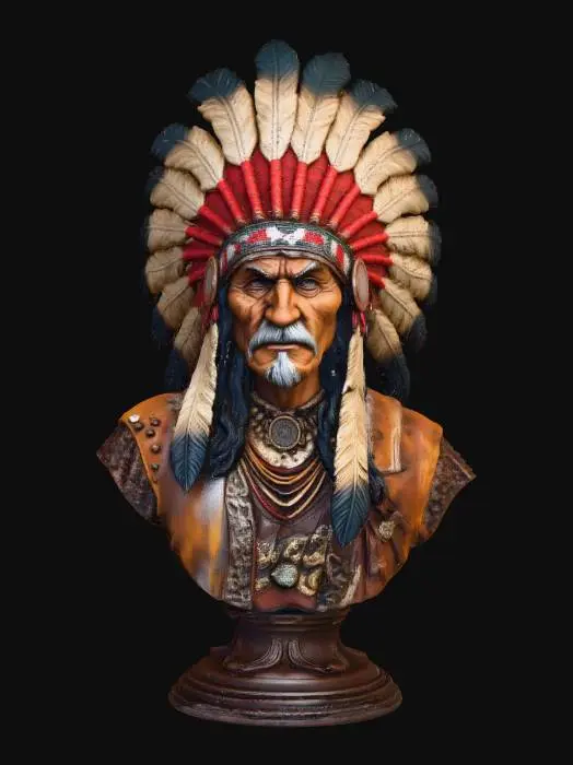 3D model for Indian Warrior Bust