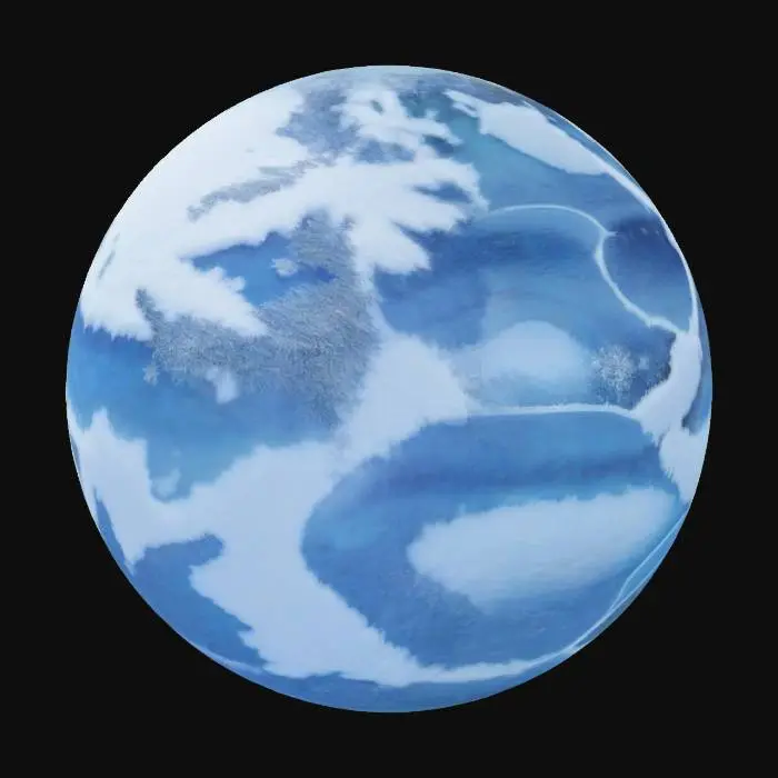 3D model for spherical planet, frost, snow