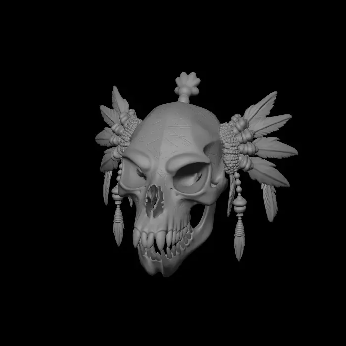 3D model for une tête de mort d'un charivard