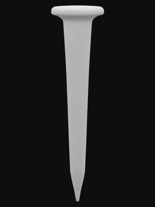 3D model for short low-poly stylized gray nail