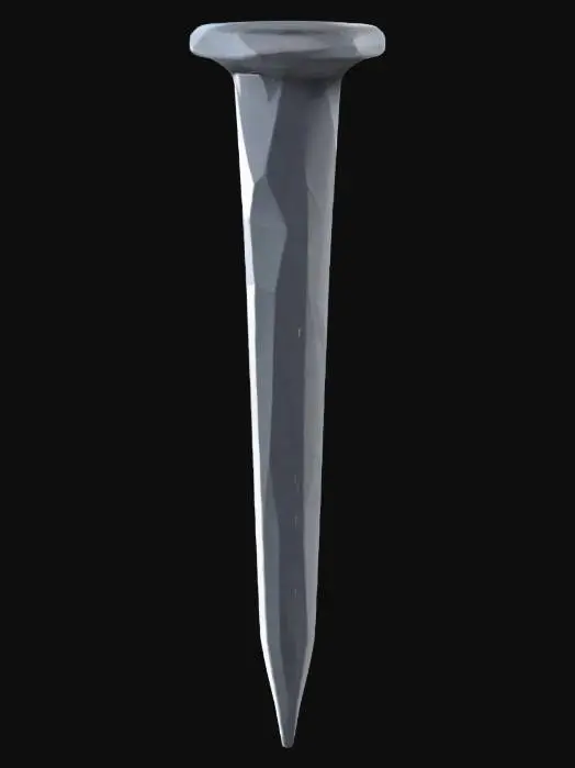 3D model for short low-poly stylized gray nail