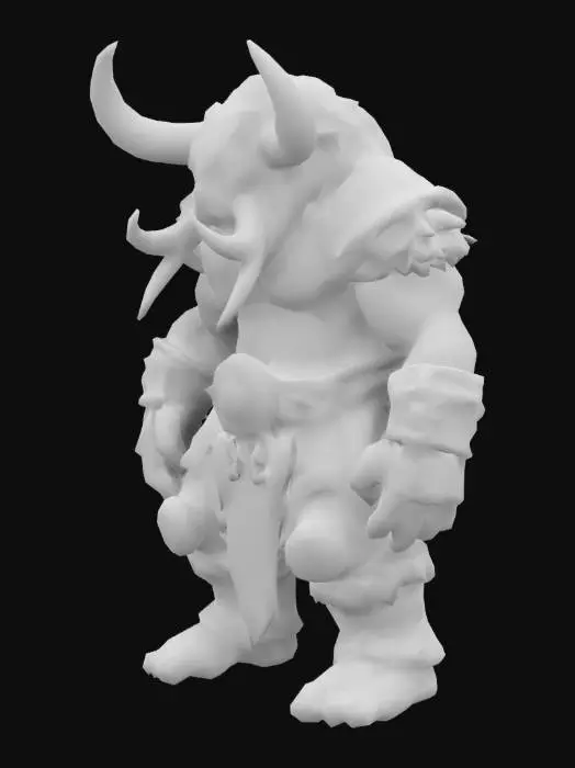 3D model for 3d model, orc Tauren, full body, front facing, Big unit