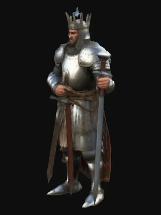3D model for Mount and blade warband 
king harlus character

He wears beautiful medieval armor and is strong and muscular.