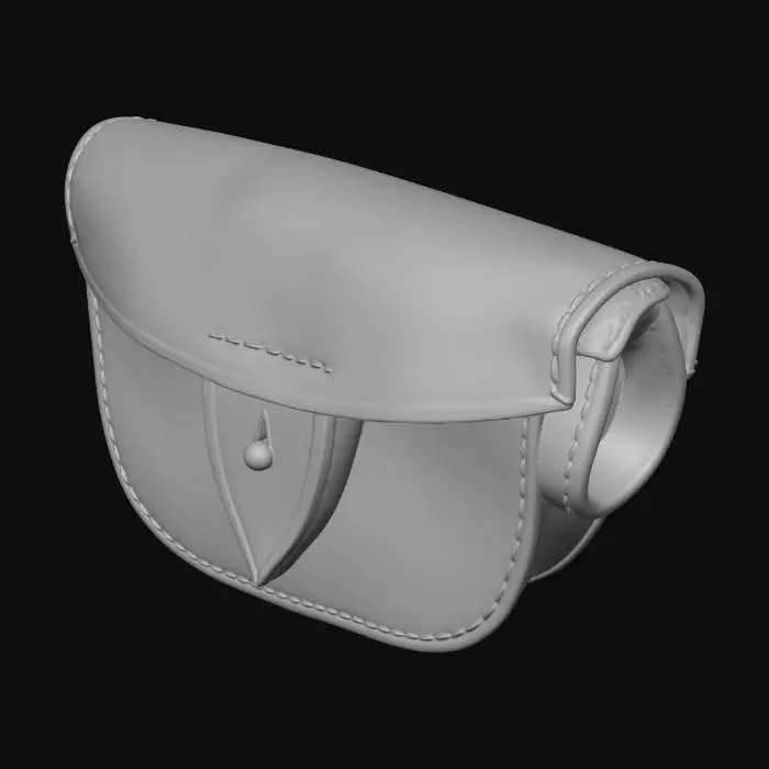 3D model for Tan suede belt pouch