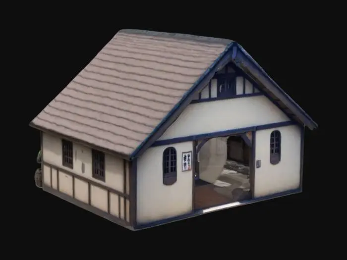 3D model for anime village house