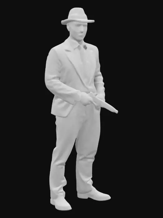 3D model for 90s gangster holding a glock-19