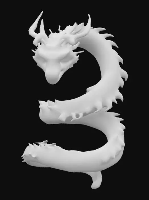 3D model for  A long dragon in the form of a tornado 

