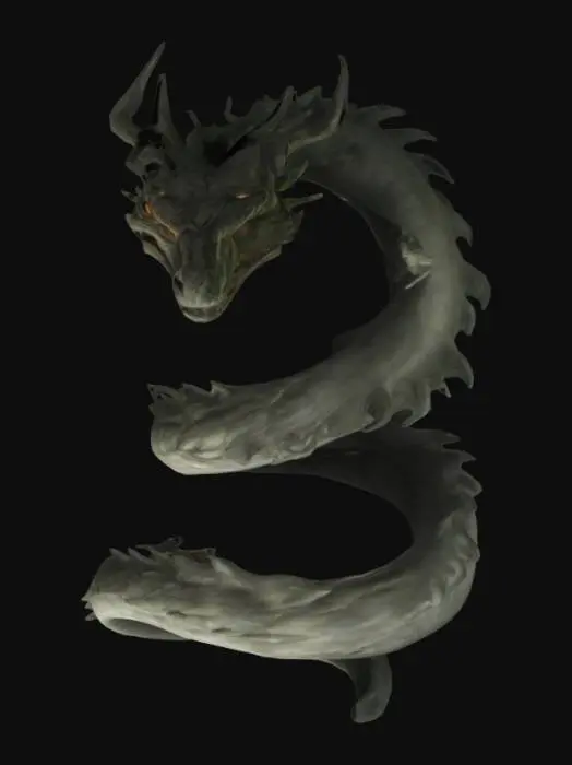 3D model for  A long dragon in the form of a tornado 
