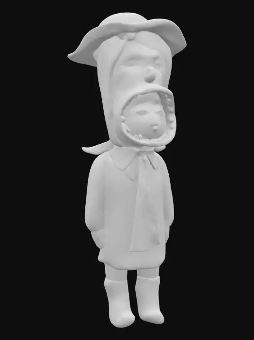 3D model for Whimsical Dual-Faced Figure