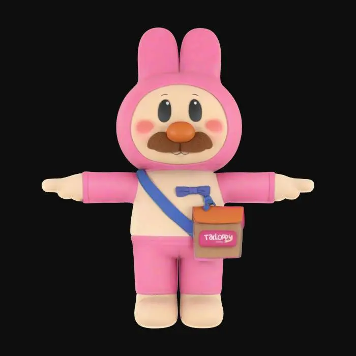 3D model for Pink Bunny Character