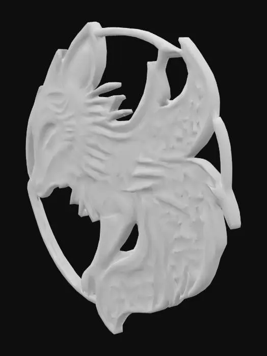 3D model for #emblem#, of Fenek, double sided, sparkle, HOLOGRAPHIC