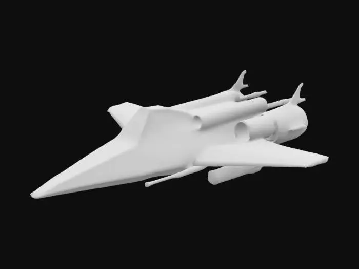 3D model for spaceship, basic, low details, low poly, game asset