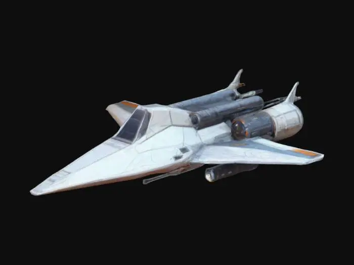 3D model for spaceship, basic, low details, low poly, game asset