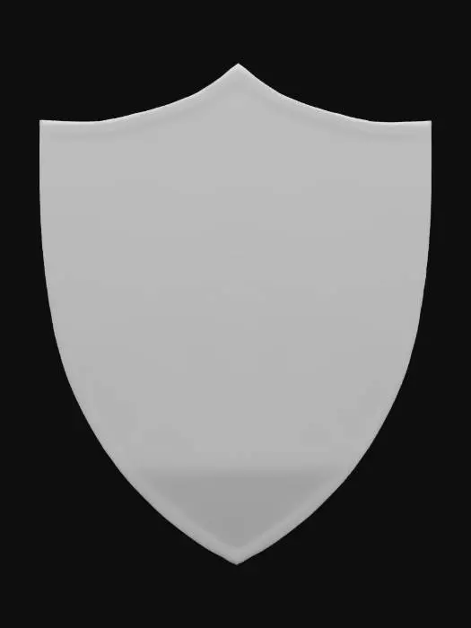 3D model for Create a simple, low-poly shield with a clean and minimalistic design. The shield should have a rounded shape, smooth edges, and a soft blue color. It should focus on simplicity and feature no intricate details, with a modern and sleek aesthetic