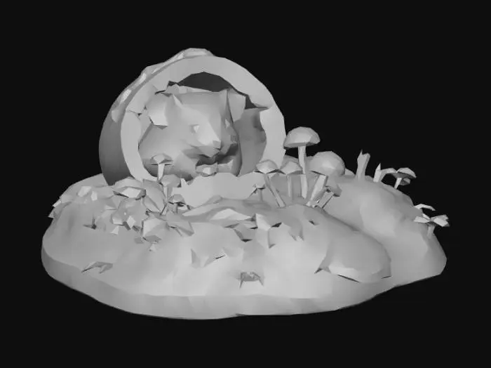 3D model for Mossy Log Hideaway