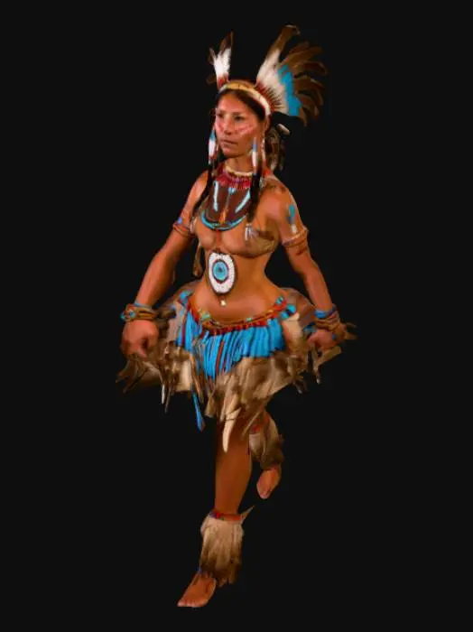 3D model for Amasonas native lady 30 y.o.