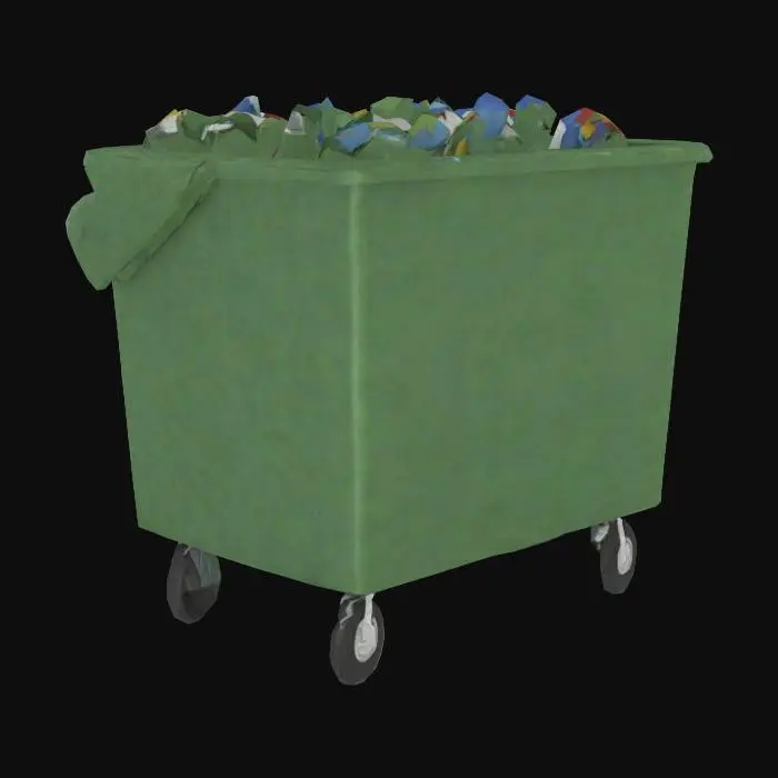 3D model for Trash Bin with Plastic Blocks