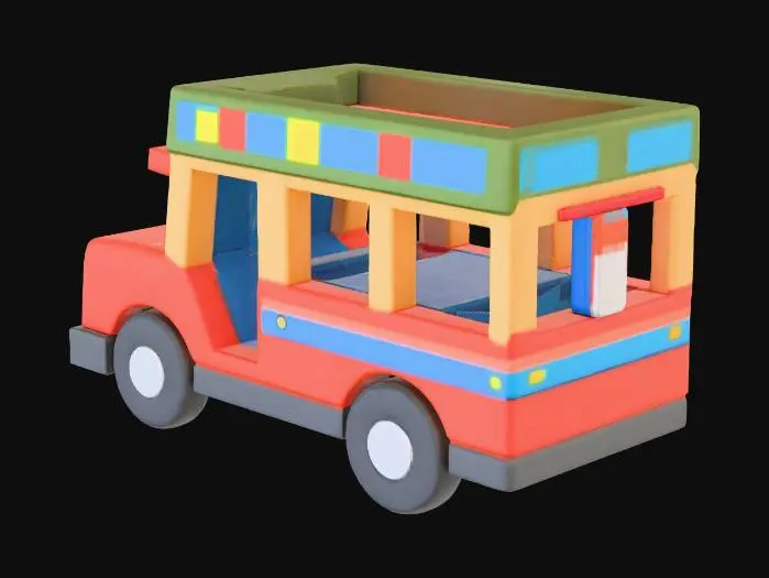 3D model for Colorful Toy Bus