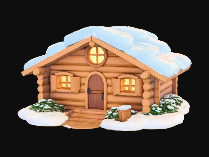 3D model for Snowy Cabin Retreat