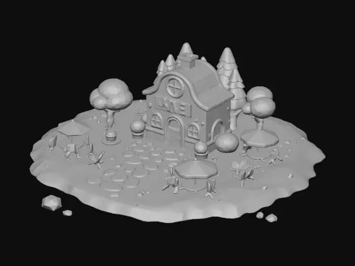 3D model for Island Cafe Oasis