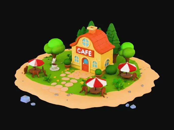 3D model for Island Cafe Oasis