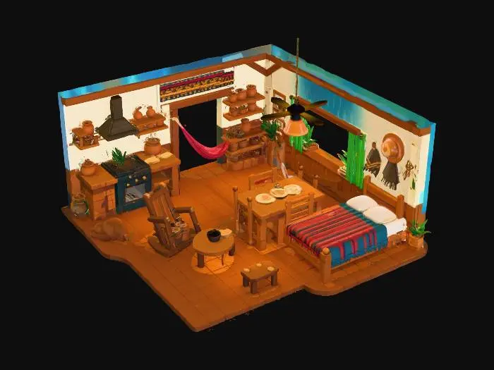 3D model for Cozy Jungle Retreat