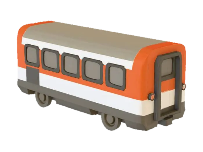 SBB Train Wagon - Railway 3D model, vytvořený pomocí AI