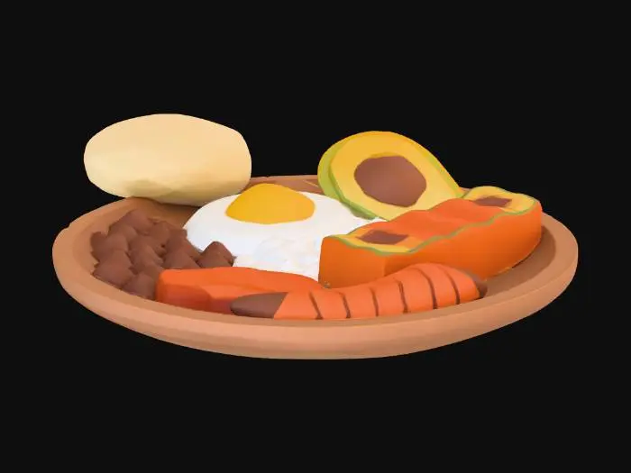 3D model for Low-Poly Bandeja Paisa