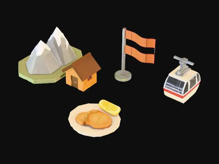 3D model for Austrian Icons Illustrations