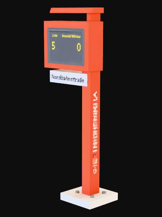 3D model for Retro Bus Stop Sign